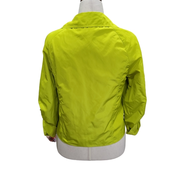 EUC Ellen Tracy women's lime green windbreaker athletic athleisure jacket, M - Picture 3 of 15